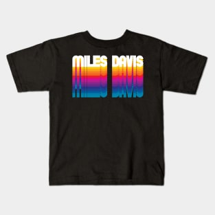 Retro Miles Proud Personalized Name Gift Retro Rainbow Style Kids T-Shirt